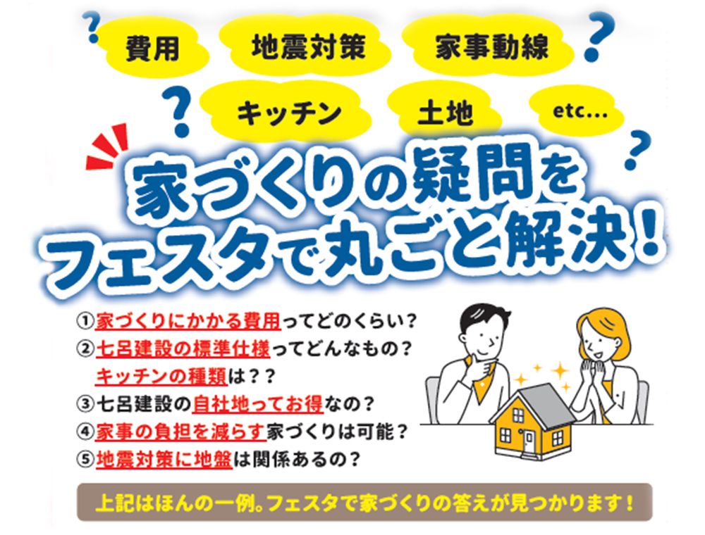 七呂建設／家づくりまるわかりフェスタ／9月17日(土)～19日(月・祝)／0120-928-776(鹿児島本社)／エリア：鹿児島市卸本町オロシティホール